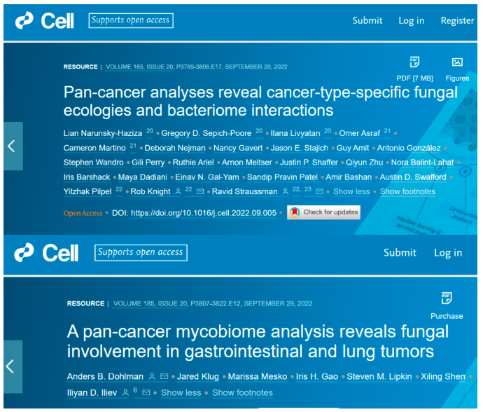 Cell：靶向腫瘤內真菌為潛在抗癌療法？